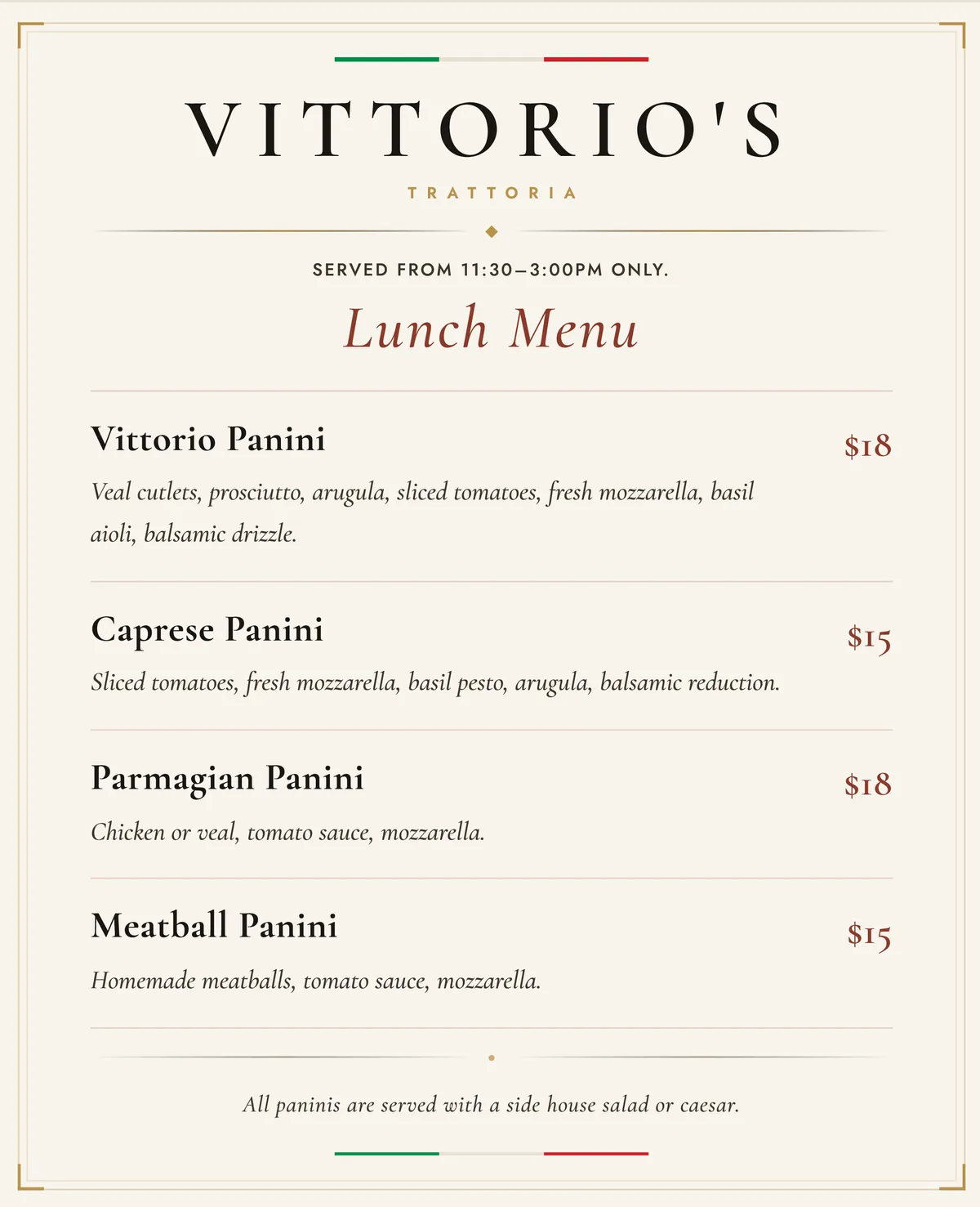 Lunch Menu